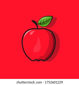 fancy red apple vector illustration