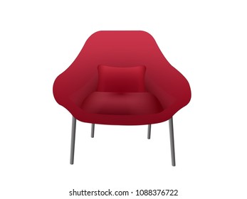 Fancy Red Chair - Cartoon Vector Image