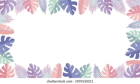 Fancy resort. Botanical leaf, surround decoration frame (16: 9 ratio)