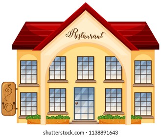 A Fancy Restaurant Building Illustration