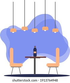 Fancy restaurant, illustration, vector on a white background.