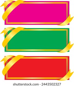 Fancy Ribbon vector for banner certificate backdrop and advertising name plate beautiful design 2024