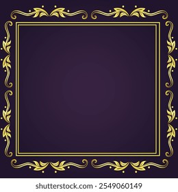 Fancy round frame with retro elements. Vintage wedding style. Circle border for menu. Isolated illustration.
