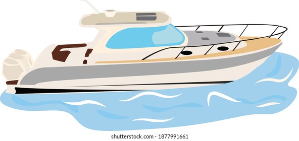 Buque fancy, ilustración, vector sobre fondo blanco