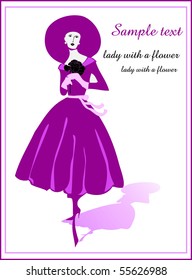 Fancy silhouette  on a greeting card