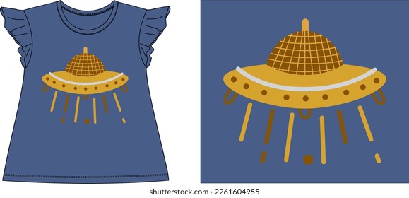fancy space ship Graphic Design vector illustration