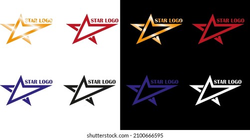 Fancy Star Logo With Various Color By Vector Design