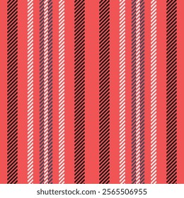 Fancy stripe pattern vector, choose fabric texture seamless. Soft background textile vertical lines in red and black color.