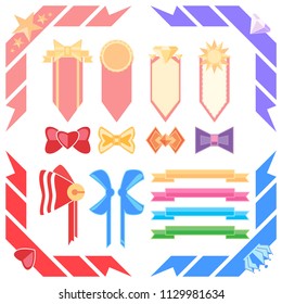 Fancy style of ribbons.  you can choose them for presentation icons, celebrate cards like birthday card, new year card or any special card for special moments.