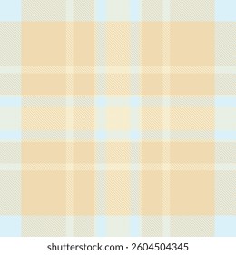 Fancy tartan background textile, bathroom plaid seamless vector. Fade fabric pattern check texture in light and wheat colors palette.