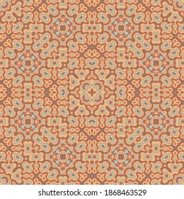 Fancy tribal motifs seamless pattern vector design. Organic abstract ornament. Floor tile endless pattern. Sacred design. Interior decor print.