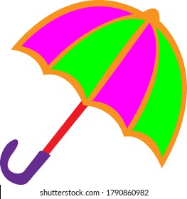 Fancy umbrella illustration isolated on white background and Texture.