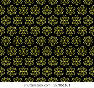fancy vector geometric background. Floral ornament. black, yellow color. for invitation, wedding, wallpaper
