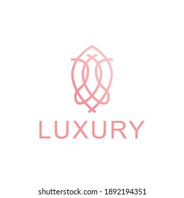 Fancy vector logo with outline style