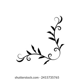 Fancy vintage flourish pattern design accent. Abstract victorian filigree engraving decor.
