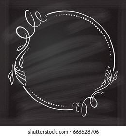 Fancy vintage frame on the chalk background for your design.