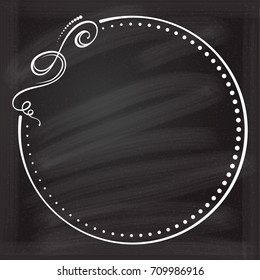 Fancy vintage frame on the chalk background for your design.