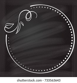Fancy vintage frame on the chalk background for your design.