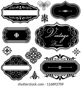 Fancy Vintage Frames and Ornaments - Set of vintage-style frames and scroll ornaments.