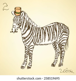 Fancy zebra in vintage style 