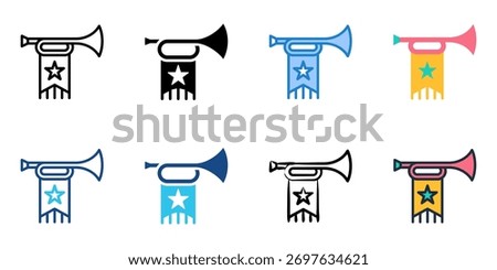 Fanfare icon set multiple style collection 
