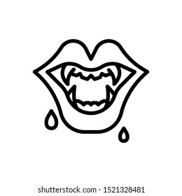 fang with blood icon isolate background, vector and illustration