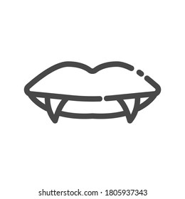 fang flat outline halloween icon