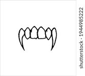 Fang Symbol. Tattoo Design. Vector Illustration.