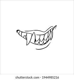 Fang Symbol Tattoo Design Vector Illustration Stock Vector (Royalty ...