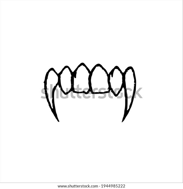 Fang Symbol Tattoo Design Vector Illustration Stock Vector (royalty 