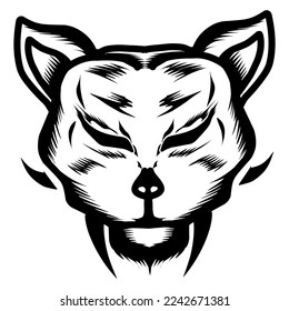 Fanged wolf is suitable for logos, icons, stickers and more