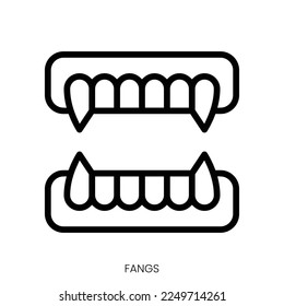 fangs icon. Line Art Style Design Isolated On White Background