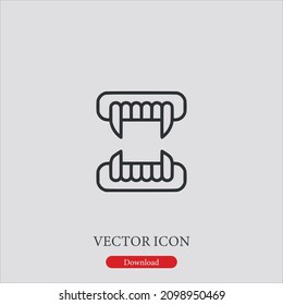 Fangs  Icon Vector Icon.Editable Stroke.linear Style Sign For Use Web Design And Mobile Apps,logo.Symbol Illustration.Pixel Vector Graphics - Vector