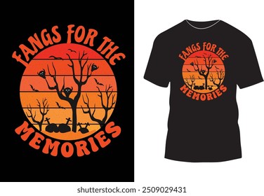 Fangs for the memories Halloween t-shirt design