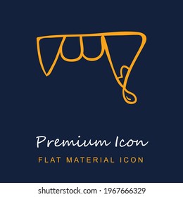 Fangs Outline premium material ui ux isolated vector icon in navy blue and orange colors