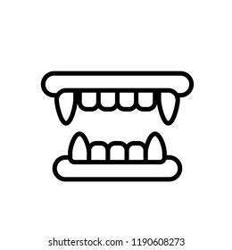 A fangs vector illustration in line stroke design