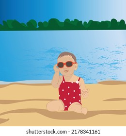 bebé de fanny en la playa