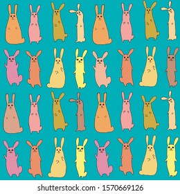 fanny bunny colored pattern background vector image 