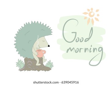 Fanny Cartoon vector hedgehog print