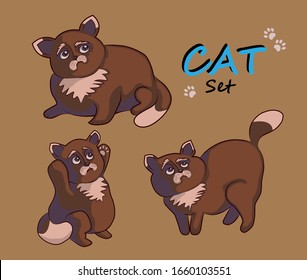 Fanny cats set. Cats collection.