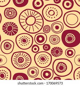 Fanny circle flowers seamless pattern