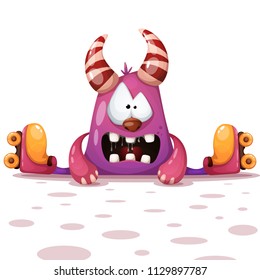 Fanny, cute roller skate characters. Vector eps 10