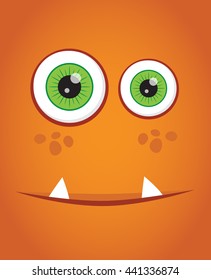 Fanny face monster background. Vector illustration