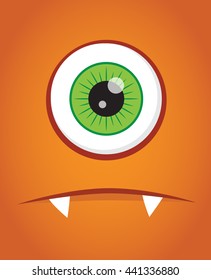 Fanny face monster background. Vector illustration