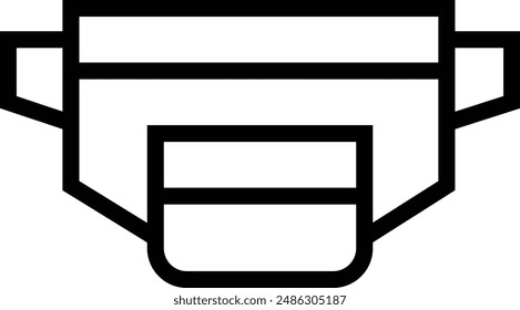 fanny pack icon. Thin linear style design isolated on white background