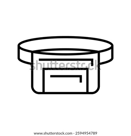 Fanny pack line icon on white background. Flat design vector. Eps 10.