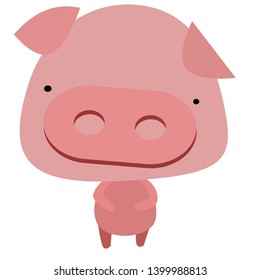 fanny pink pig with smile