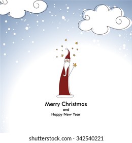 Fanny Santa Claus, Merry Christmas and Happy New Year postcard