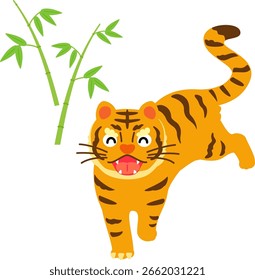 Fanny Smiling Tiger and Bamboo