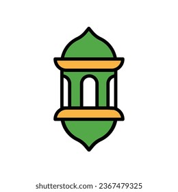 Fanoos, fanous, fawanees or lantern, ramadan lamp accessories, decorative in the holy month. kareem. Ramadan lantern, eid, islam, mubarak, muslim icon. Vector illustration on white background.EPS10
